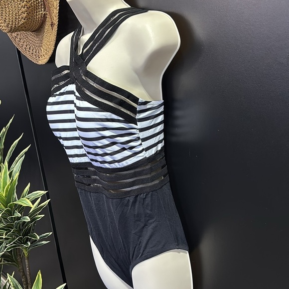 Tempt Me Halter crisscross mesh,mesh waist Tummy Control removable pads - Picture 6 of 14